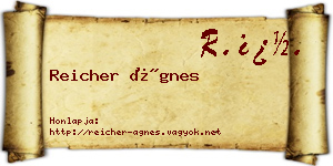 Reicher Ágnes névjegykártya