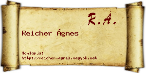Reicher Ágnes névjegykártya